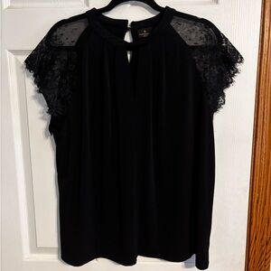 Black Lace Sleeve Blouse